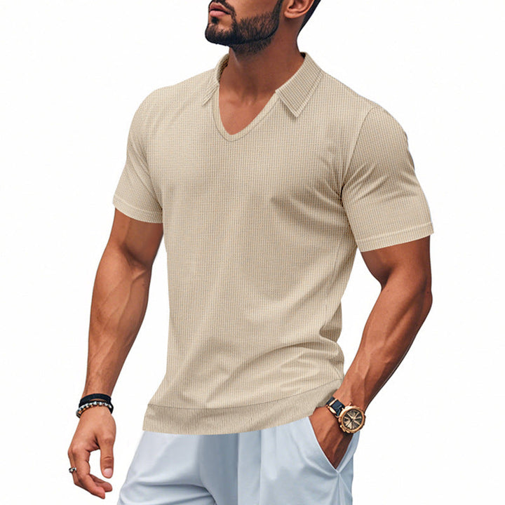Polo da uomo Coupe Décontractée con scollo a V, maniche corte - abbigliamento confortevole e traspirante
