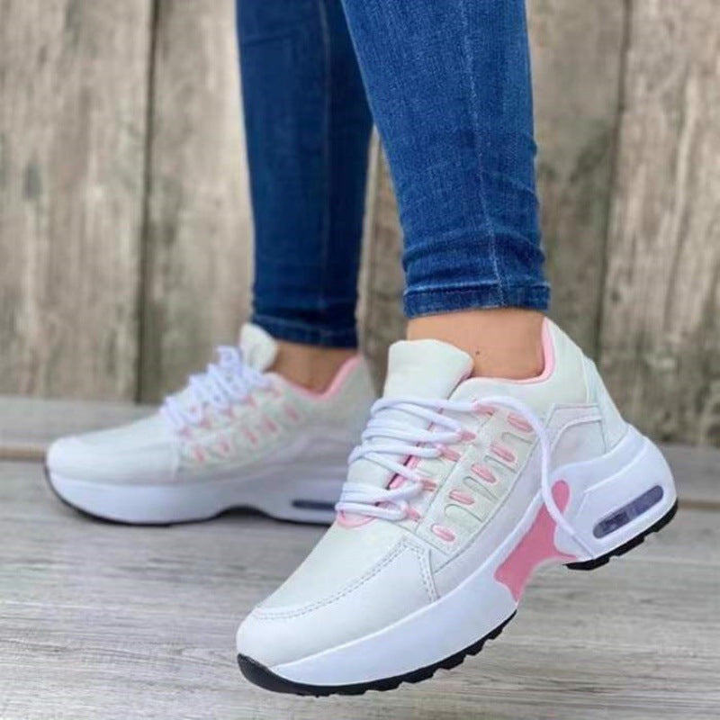 Sneakers sportive da donna con mesh traspirante, comoda suola platform e lacci morbidi per una vestibilità perfetta