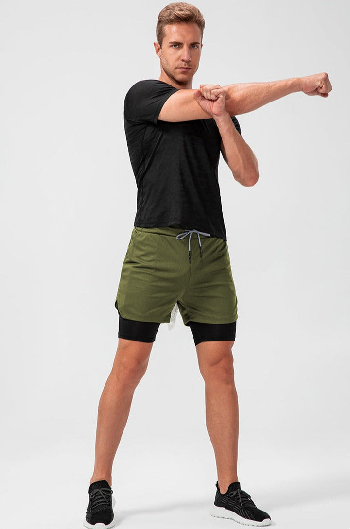 Pantaloncini da fitness a doppio strato da uomo - Comfort e massime prestazioni