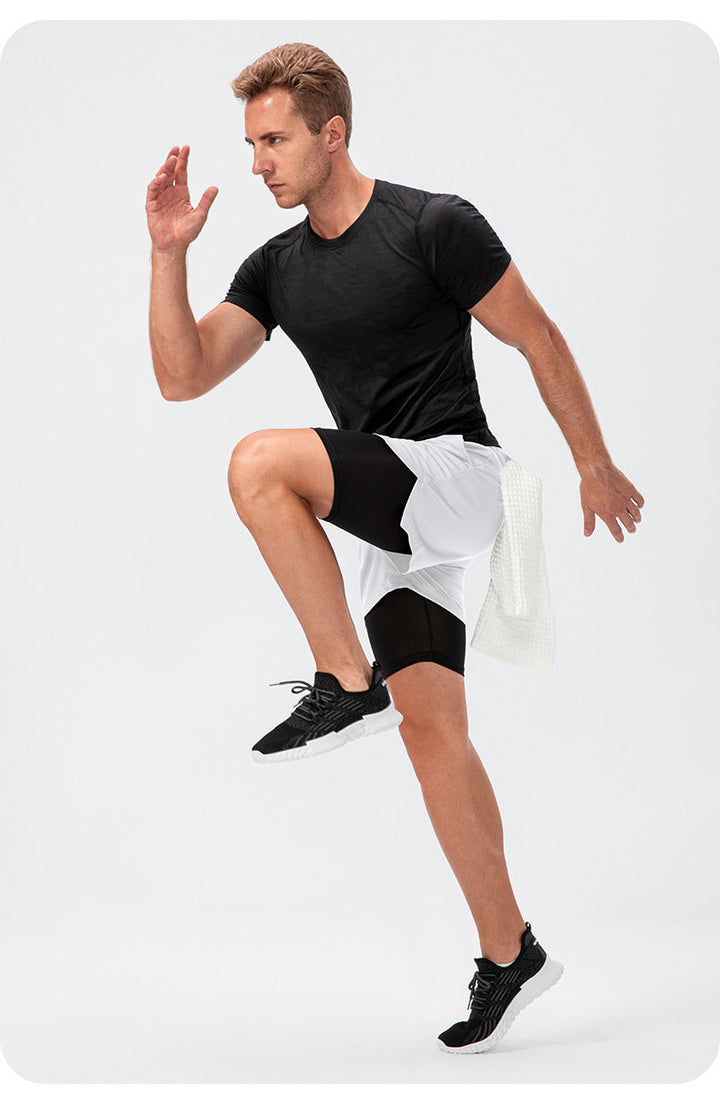 Pantaloncini da fitness a doppio strato da uomo - Comfort e massime prestazioni