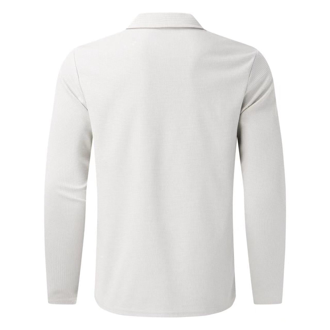 Elegante polo a maniche lunghe e comodi pantaloni da uomo