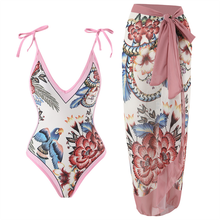 WaveGrace - Costume da bagno vintage elegante e raffinato con adorabili volant per le donne