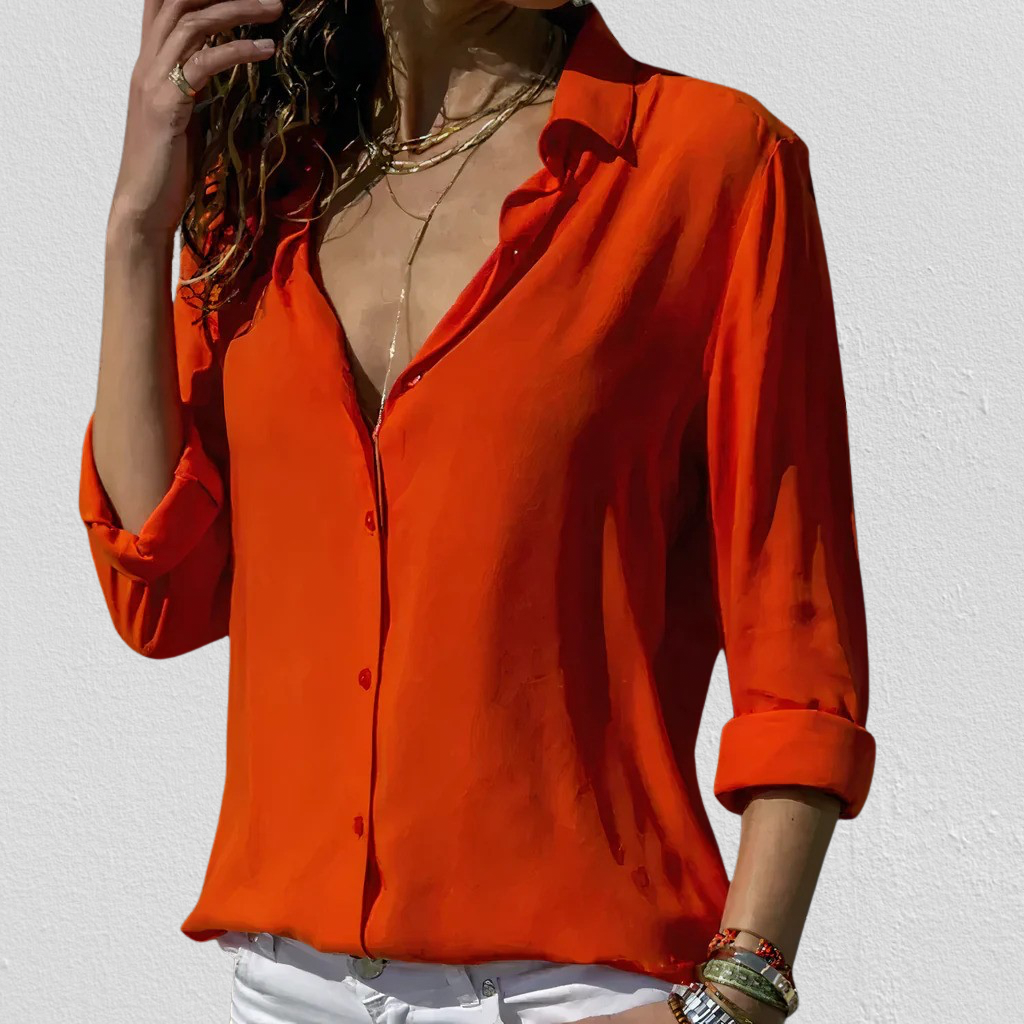Elegante e raffinata camicetta Celeste in chiffon da donna
