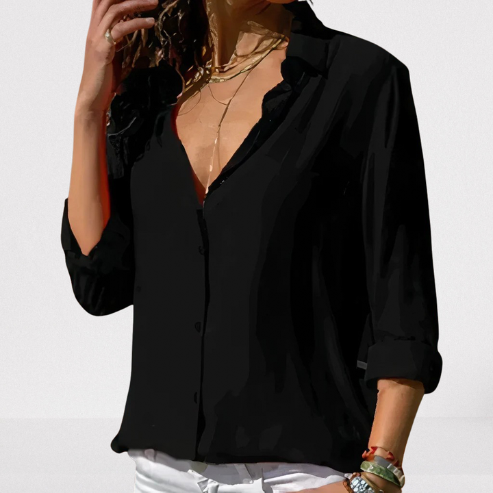 Elegante e raffinata camicetta Celeste in chiffon da donna