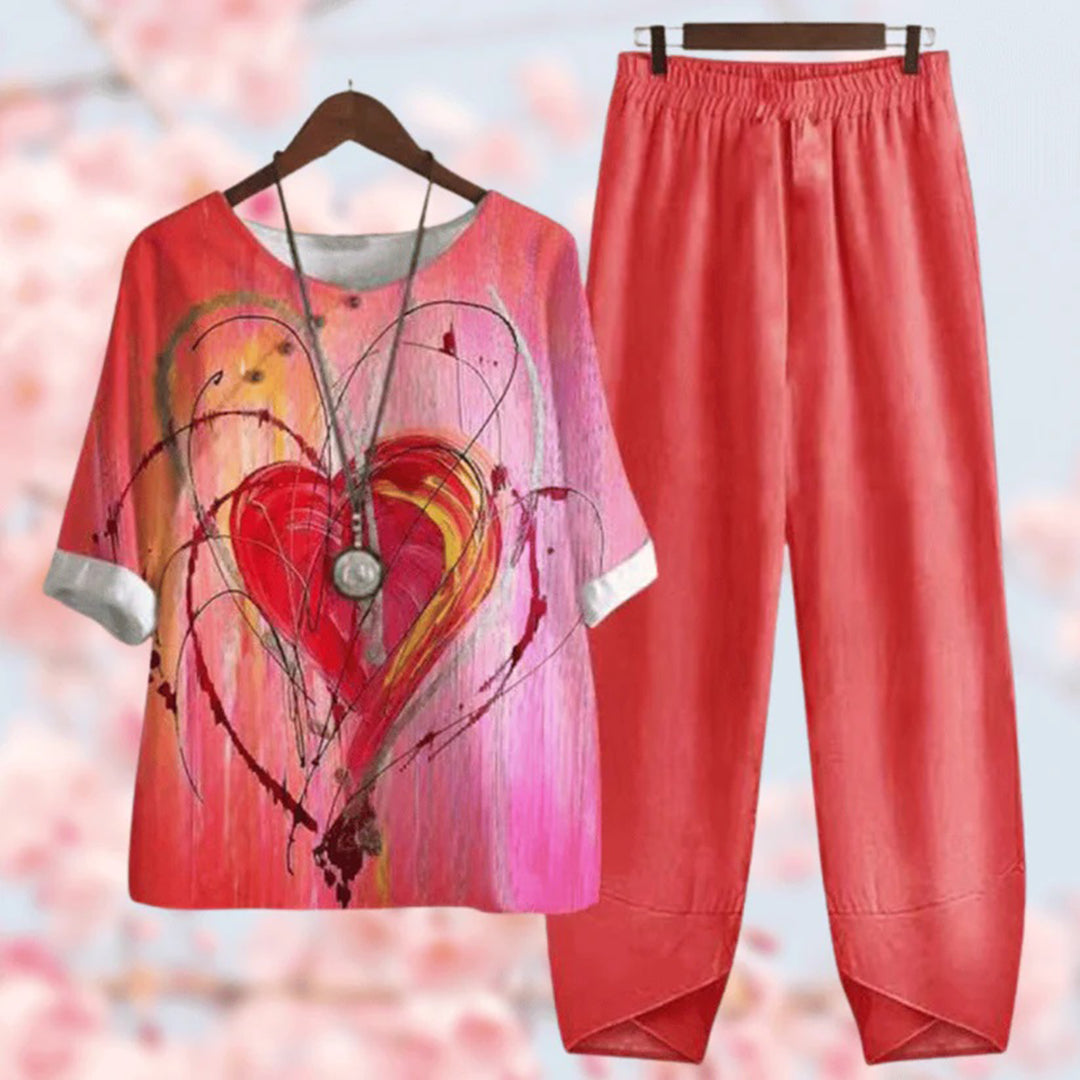 Elora - Stilvolles Vintage-Blumenmuster Zweiteiliger Set per un look elegante