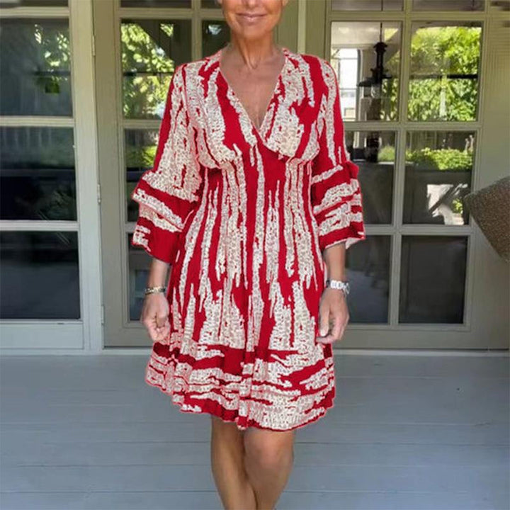 Elegante gilet da donna con profonda scollatura a V, ampi polsini decorativi, cordoncino alla moda con linea ad A e tessuto leggero e fluente