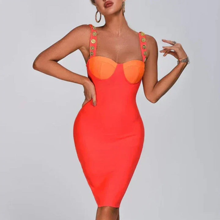 Gilet Bodycon per donna con top bustier e dettagli di tiranti con bottoni - Tela elastica e regolabile per una perfetta protezione ed estetica