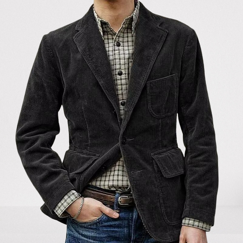 Roan - Elegante giacca da uomo in velluto a coste dal design classico