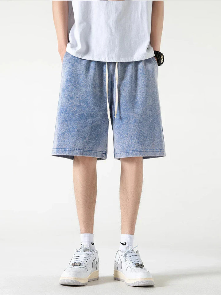 Pantaloncini Comfort da uomo - Mélange de Coton con elastico in vita e cavallo corto al ginocchio