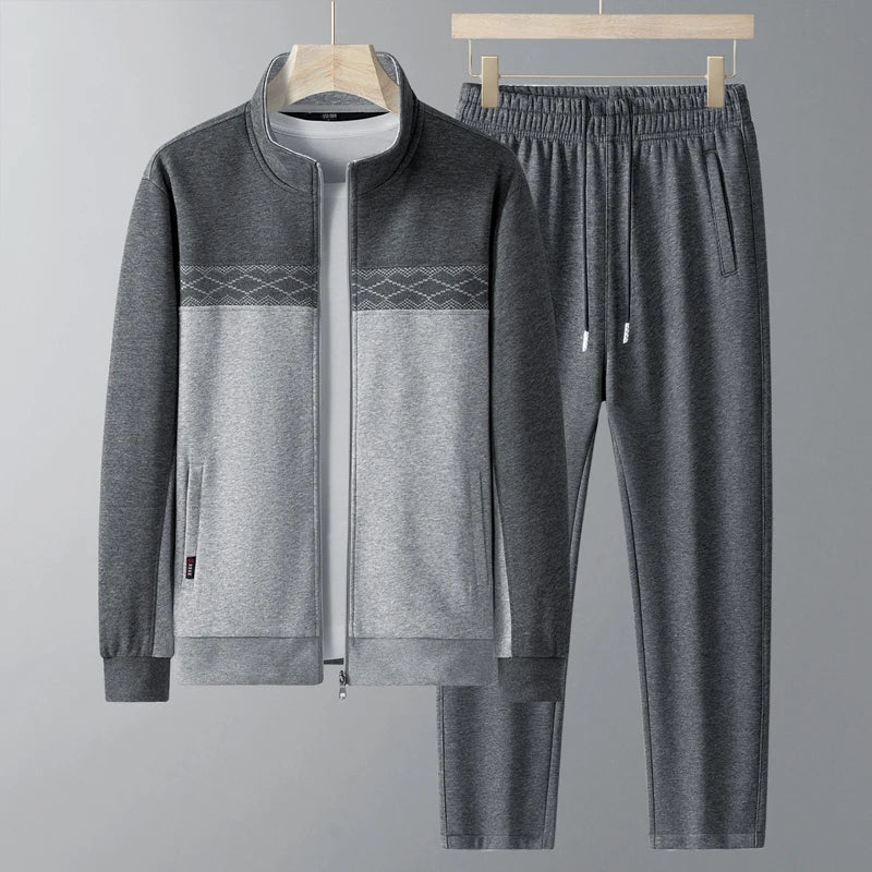 Elegante set da uomo con cardigan alla moda con colletto e pratiche tasche