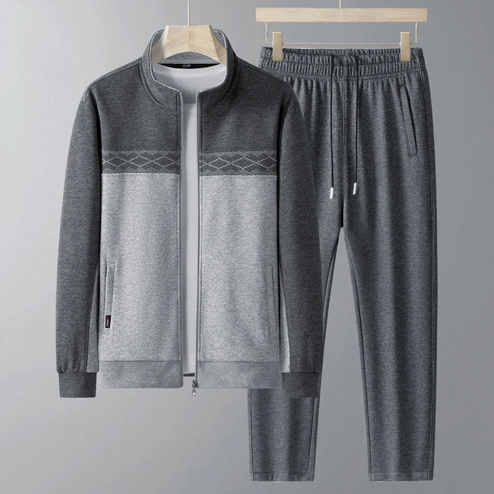 Elegante set da uomo con cardigan alla moda con colletto e pratiche tasche