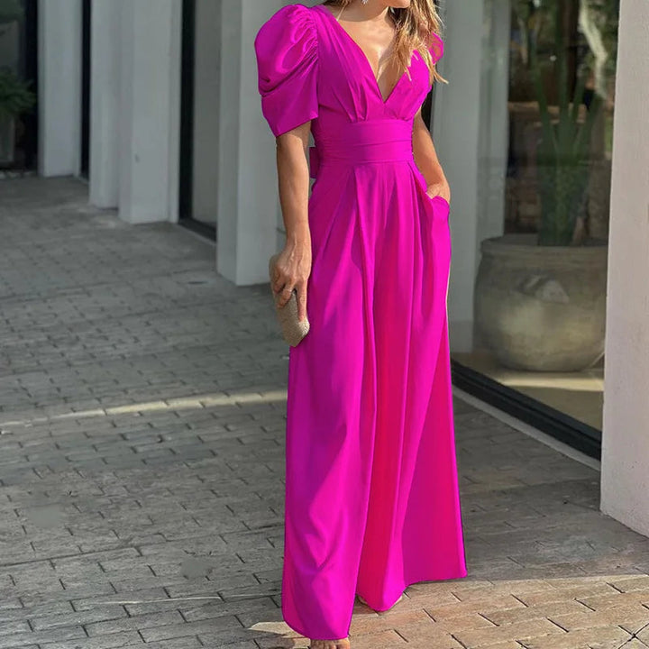 Elegante tuta in chiffon con un grazioso fiocco