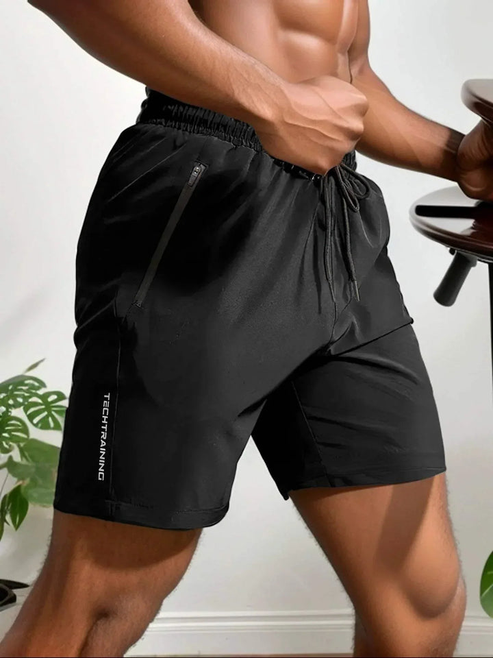 Pantaloncini sportivi ultraleggeri e traspiranti da uomo con tessuto elasticizzato e comoda pelliccia sintetica sul petto