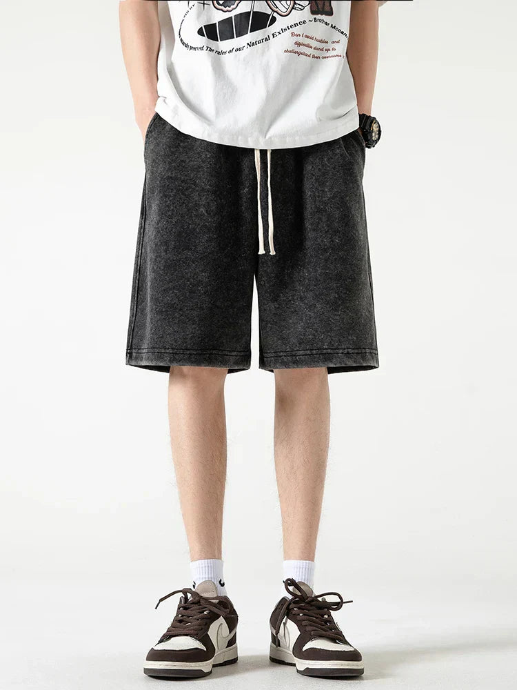 Pantaloncini Comfort da uomo - Mélange de Coton con elastico in vita e cavallo corto al ginocchio