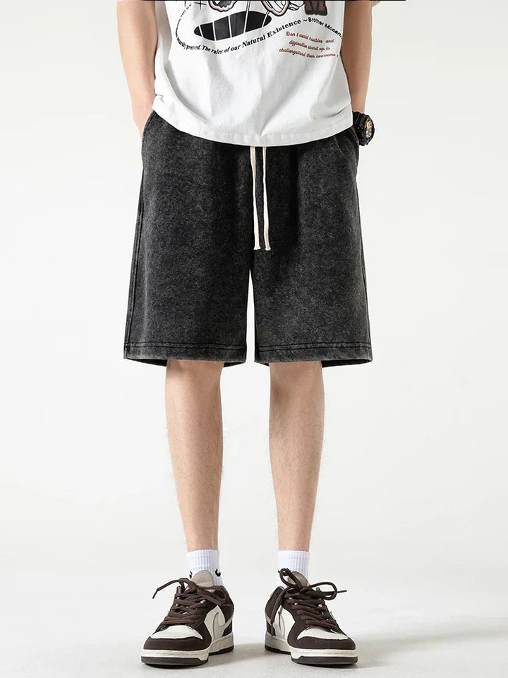 Pantaloncini Comfort da uomo - Mélange de Coton con elastico in vita e cavallo corto al ginocchio