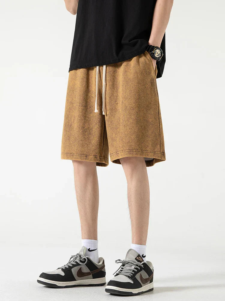 Pantaloncini Comfort da uomo - Mélange de Coton con elastico in vita e cavallo corto al ginocchio