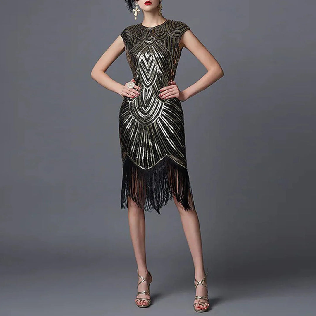 Elegante gilet in stile vintage anni '20 con frange e senza polsini - perfetto per una festa per le donne che cercano un look sofisticato ed elegante
