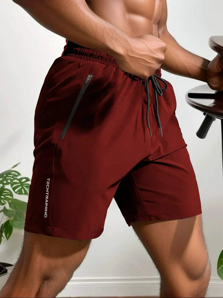 Pantaloncini sportivi ultraleggeri e traspiranti da uomo con tessuto elasticizzato e comoda pelliccia sintetica sul petto