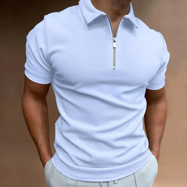 Elegante polo Slim Fit da uomo con zip - camicia a maniche corte, ariosa e casual per un comfort eccezionale