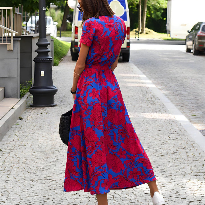 Elegante accappatoio da donna senza polsini con elegante colletto a V