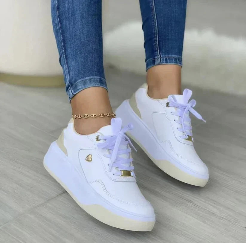 Scarpe da Ginnastica per Donna con Cordoni - Pelle Sintetica e Suela Acolchada per un Stile Casual e Moderno