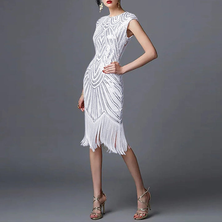 Elegante gilet in stile vintage anni '20 con frange e senza polsini - perfetto per una festa per le donne che cercano un look sofisticato ed elegante