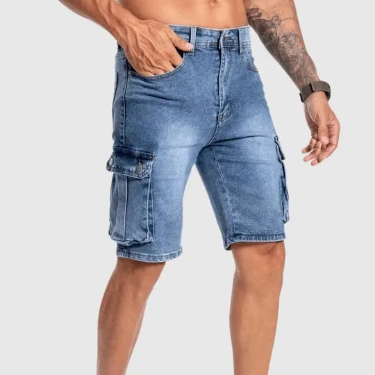 Pantaloncini da uomo Jean Cargo - Resistenti ed eleganti, con vagine multiple, perfetti per tutti i giorni