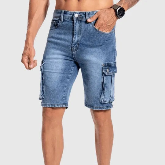 Pantaloncini da uomo Jean Cargo - Resistenti ed eleganti, con vagine multiple, perfetti per tutti i giorni