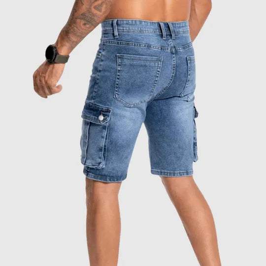 Pantaloncini da uomo Jean Cargo - Resistenti ed eleganti, con vagine multiple, perfetti per tutti i giorni
