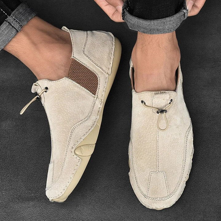 Eleganti stivali in pelle da uomo in lussuoso stile scamosciato