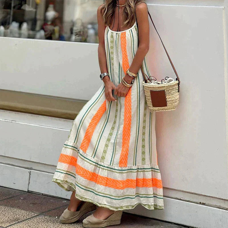 Sommerkleid arancione elegante e leggero per le giornate estive
