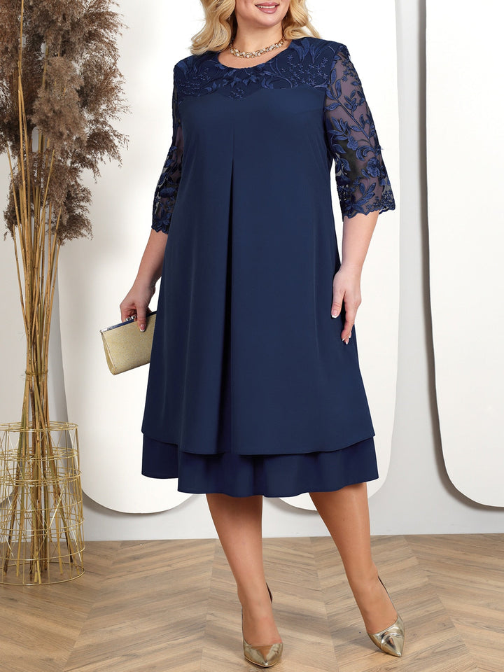 Elegante tight da donna A-Linien con maniche a portafoglio, maniche a portafoglio e roccia sottile.