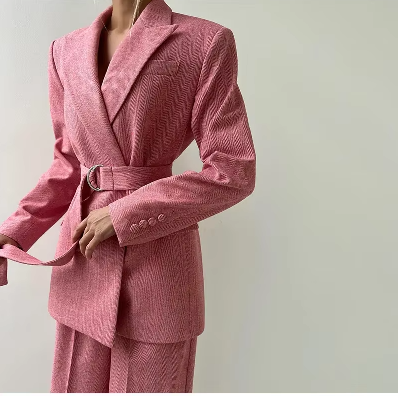 Tuta da donna 3 pezzi elegante e alla moda con blazer alla moda, top elegante e comode gambe larghe
