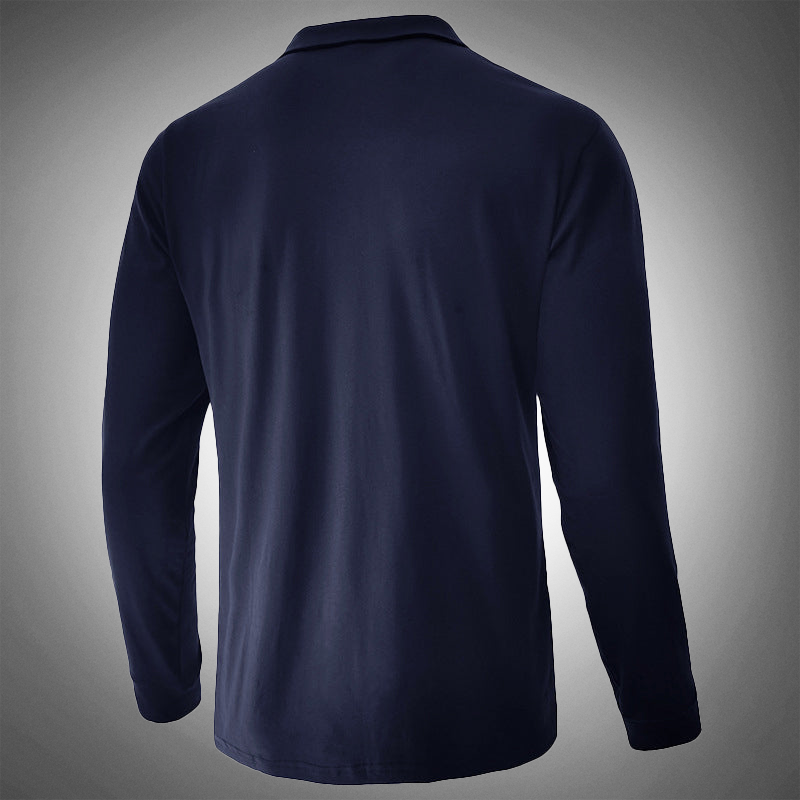 Elegante polo da uomo a maniche lunghe con zip - vestibilità elegante e sartoriale