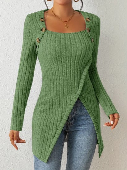 Camicette da donna eleganti con colletto e bottoni alla moda