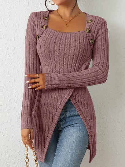 Camicette da donna eleganti con colletto e bottoni alla moda