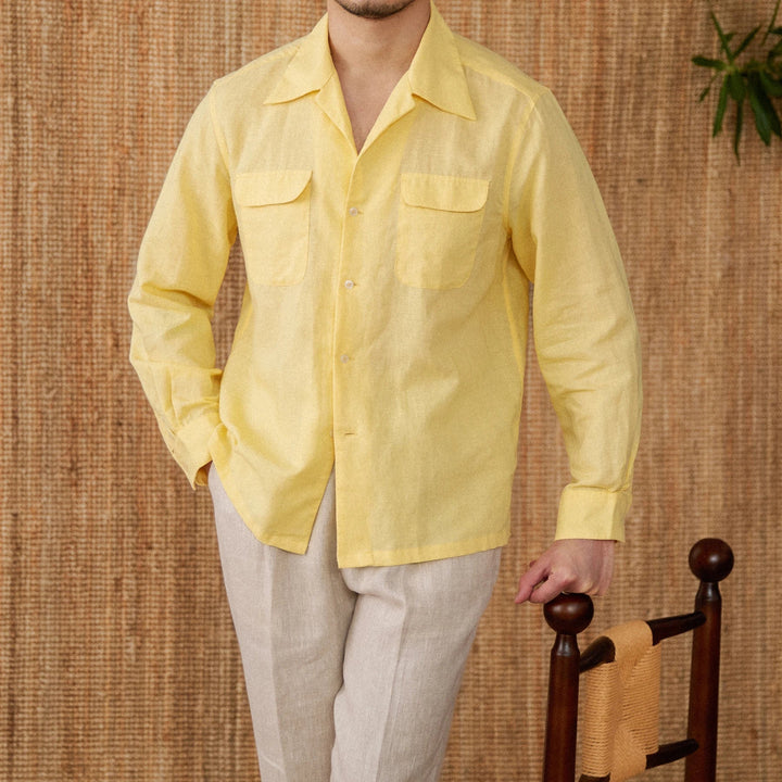 Camisa da uomo con regolazione comoda, bottoni eleganti, manica lunga e pratici bolsillos al collo