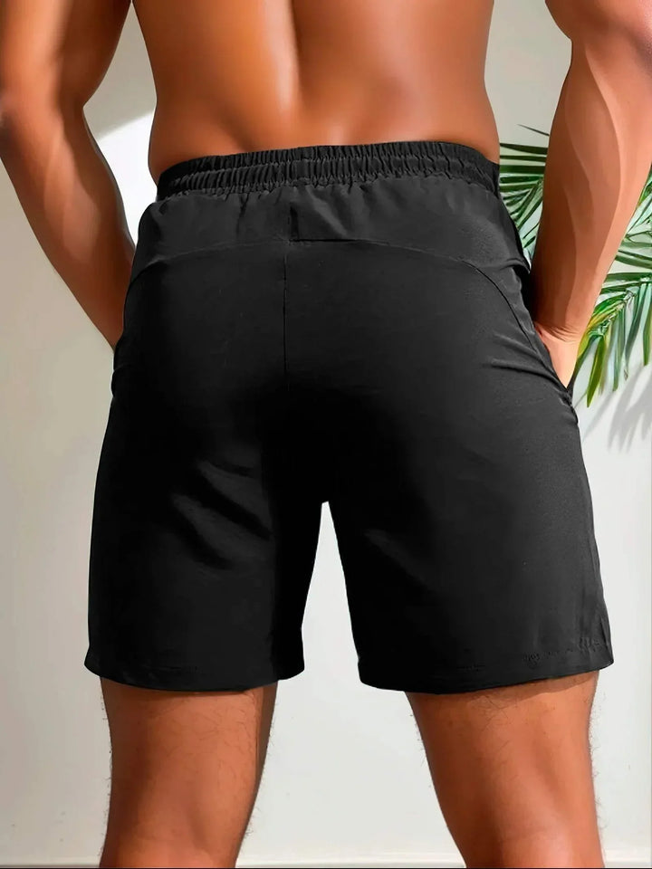 Pantaloncini sportivi ultraleggeri e traspiranti da uomo con tessuto elasticizzato e comoda pelliccia sintetica sul petto