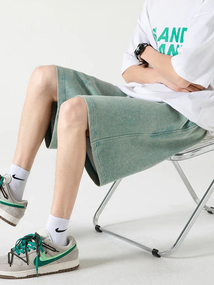 Pantaloncini Comfort da uomo - Mélange de Coton con elastico in vita e cavallo corto al ginocchio