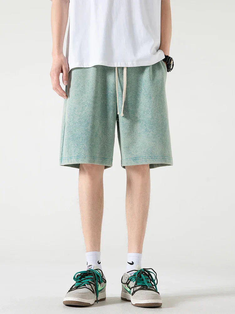 Pantaloncini Comfort da uomo - Mélange de Coton con elastico in vita e cavallo corto al ginocchio