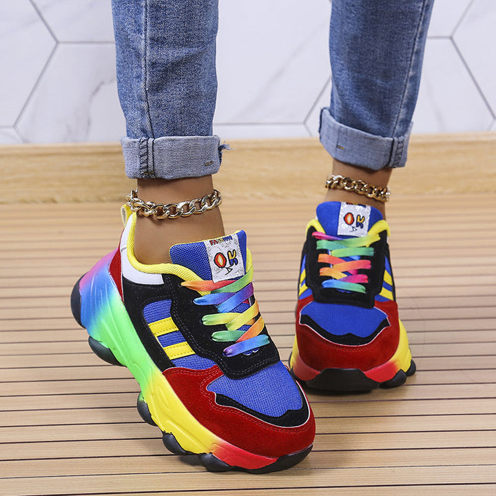 Scarpe da ginnastica da donna colorate con suola resistente - stile audace e confortevole per l'abbigliamento quotidiano