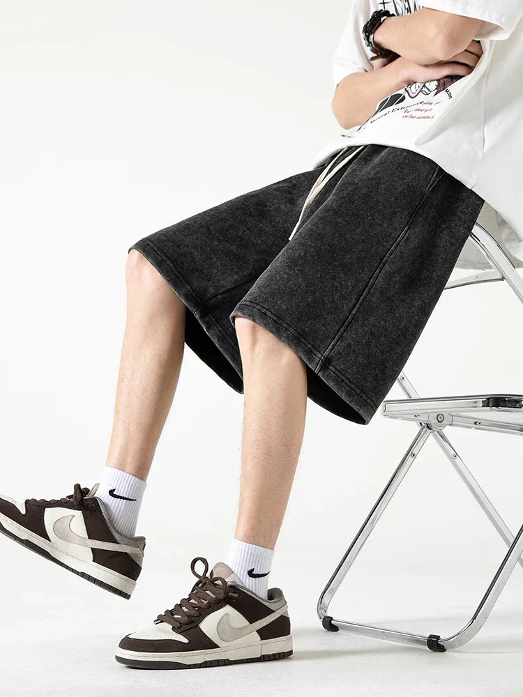 Pantaloncini Comfort da uomo - Mélange de Coton con elastico in vita e cavallo corto al ginocchio