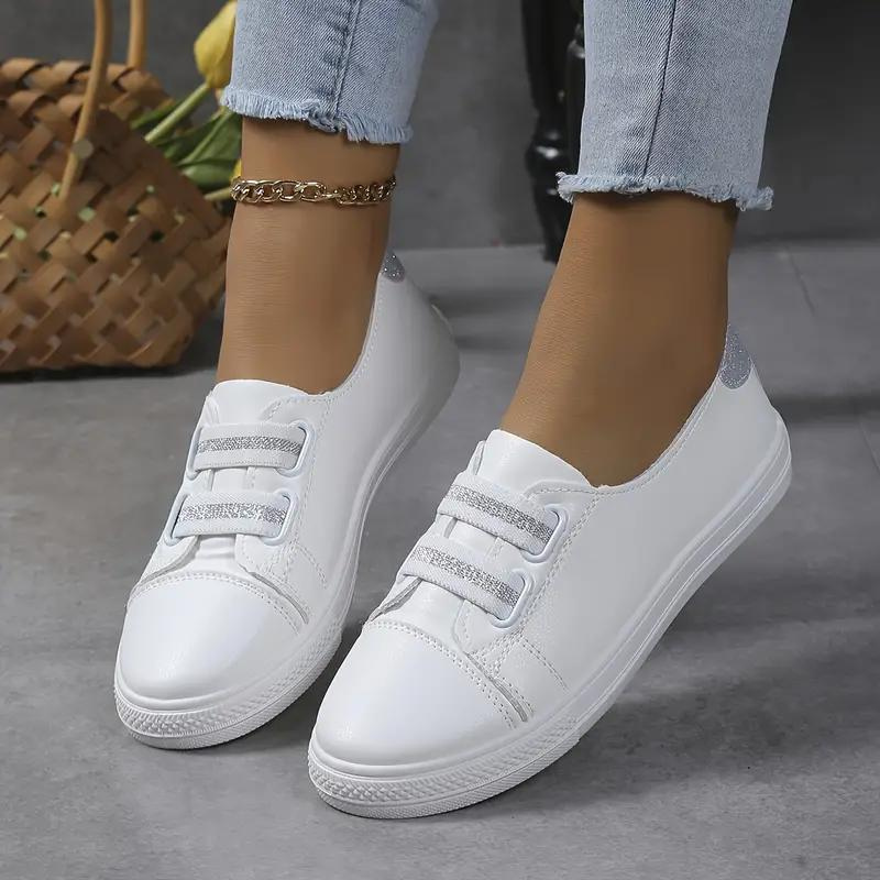 Scarpe slip-on da donna con soletta flessibile, vistosa suola rossa e comoda soletta in legno