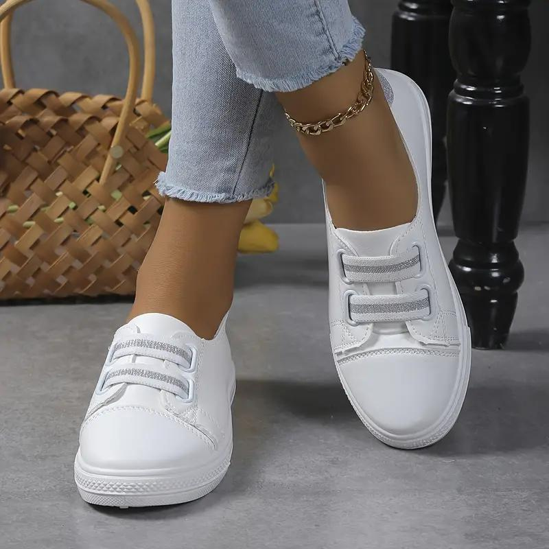 Scarpe slip-on da donna con soletta flessibile, vistosa suola rossa e comoda soletta in legno