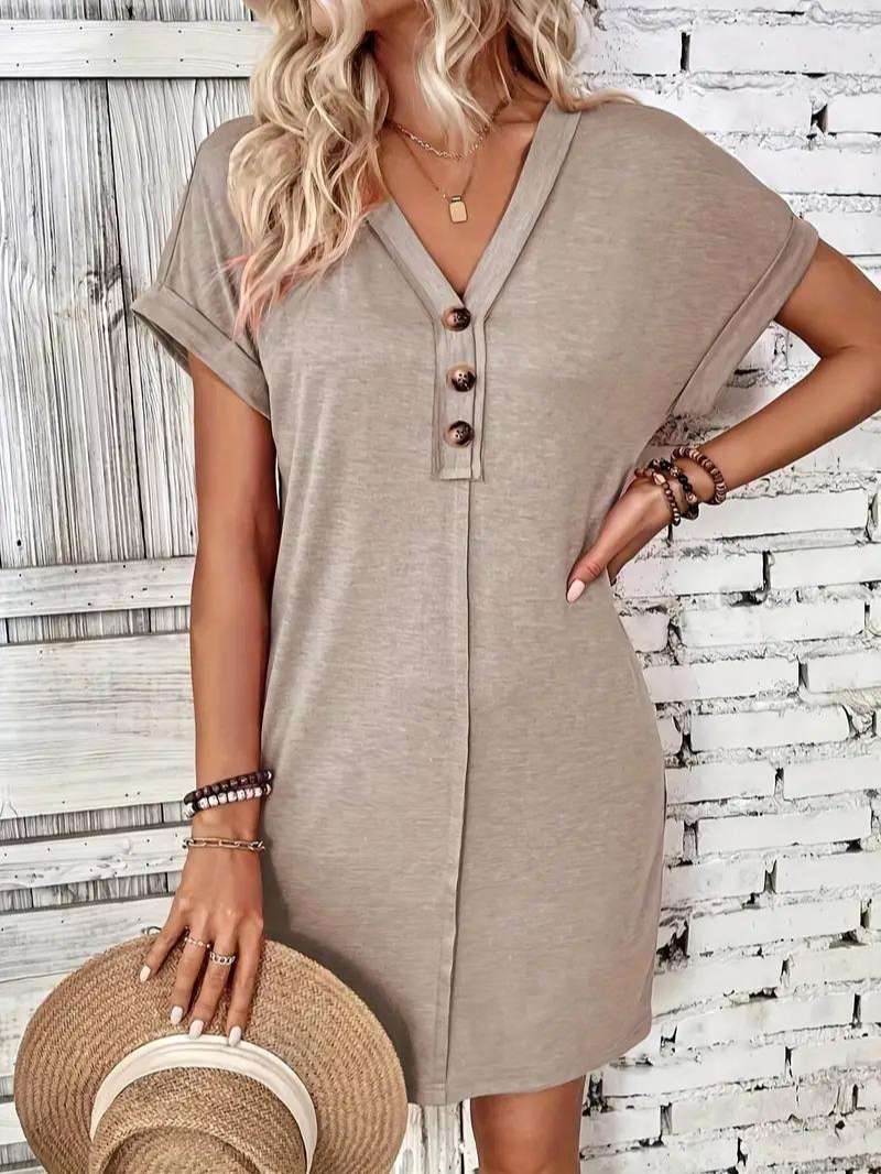 Gilet casual per donne con collo a V, bottoni e manica corta - design comodo e leggero per un look rilassato