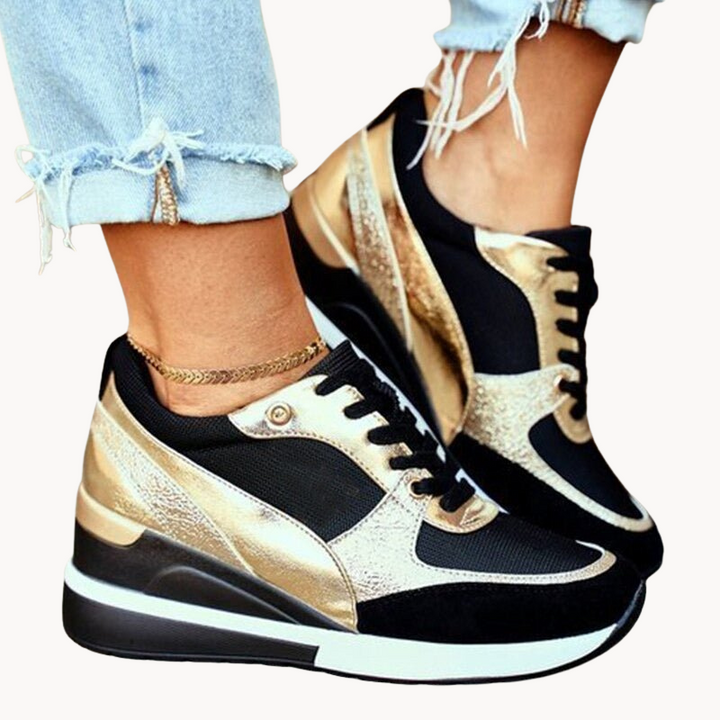 Tênis Fashion Feminino com Cadarço - Conforto ed Estilo em Malha Respirável e Couro Sintético com Solado Plataforma