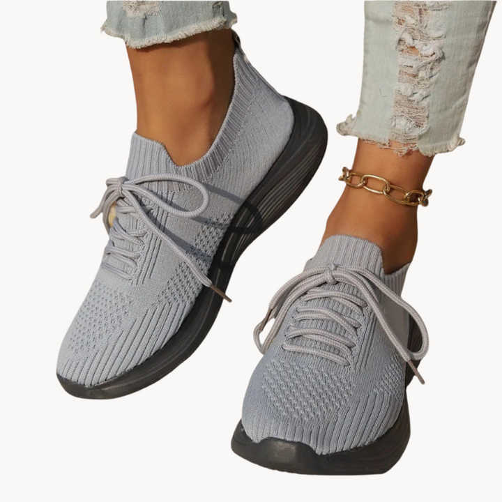 Comode scarpe da ginnastica da donna in maglia - senza sforzo, slip-on e con lacci - traspiranti e leggere, ideali per l'uso quotidiano