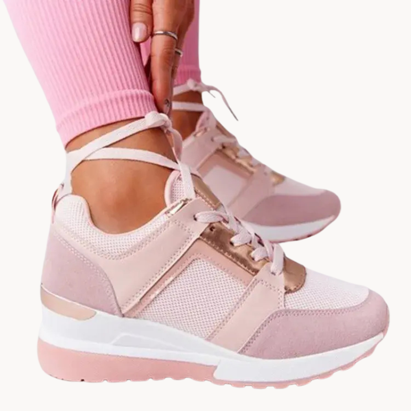 Scarpe da ginnastica eleganti da donna con rete e motivo mimetico - Lacci regolabili per una vestibilità perfetta - Fodera confortevole e design casual e alla moda