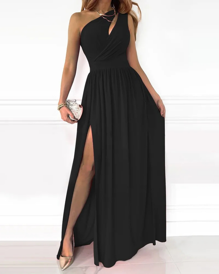 Celeste - Maxi abito a quadri elegante e raffinato per donna