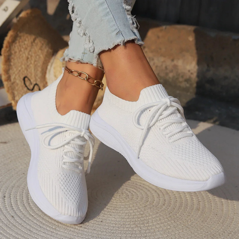 Comode scarpe da ginnastica da donna in maglia - senza sforzo, slip-on e con lacci - traspiranti e leggere, ideali per l'uso quotidiano